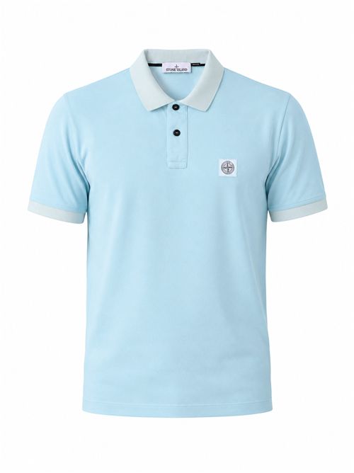 Polo 22002SC in piqué di cotone organico Dust Blue STONE ISLAND | 22002SCS0067V004A